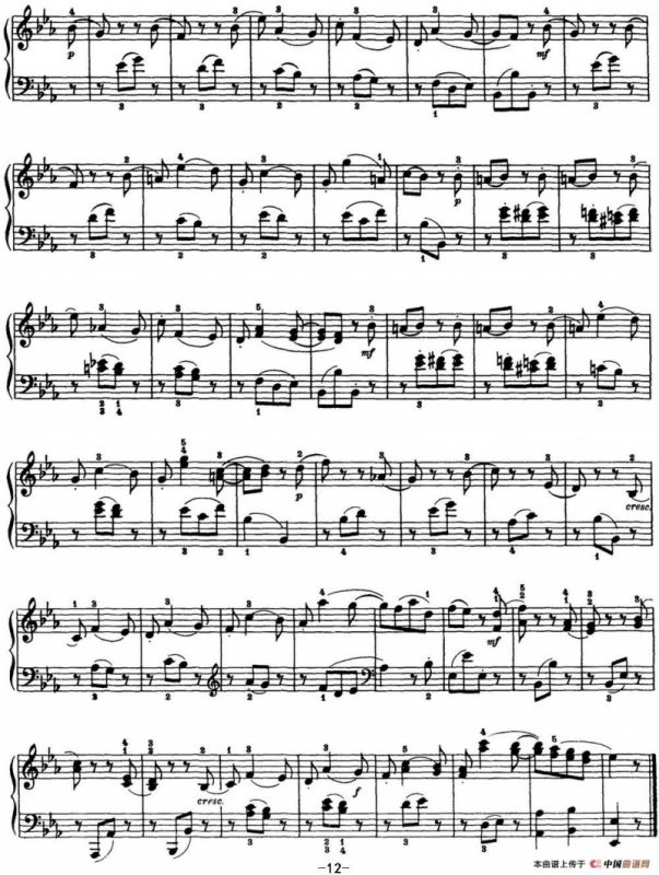 海顿 钢琴奏鸣曲 Hob XVI 28 in E-flat major