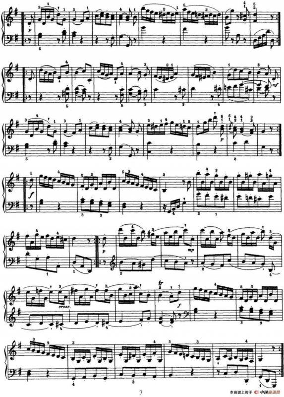 海顿 钢琴奏鸣曲 Hob XVI 27 in G major