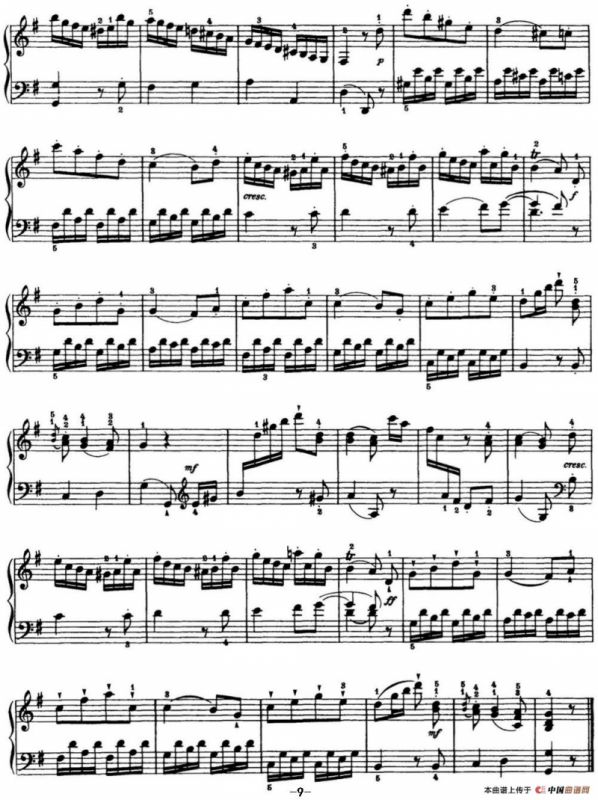 海顿 钢琴奏鸣曲 Hob XVI 27 in G major