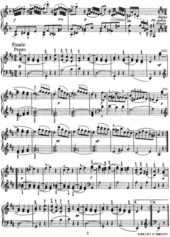 海顿 钢琴奏鸣曲 Hob XVI 24 in D major