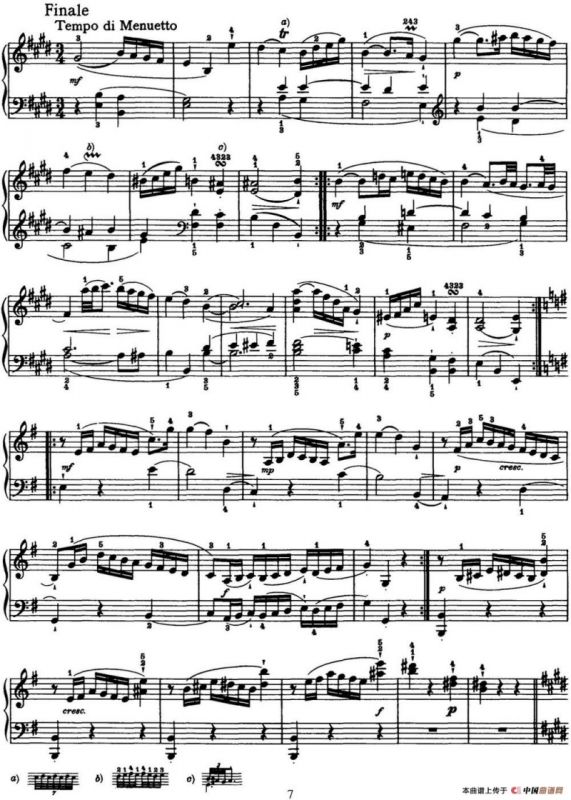 海顿 钢琴奏鸣曲 Hob XVI 22 in E major