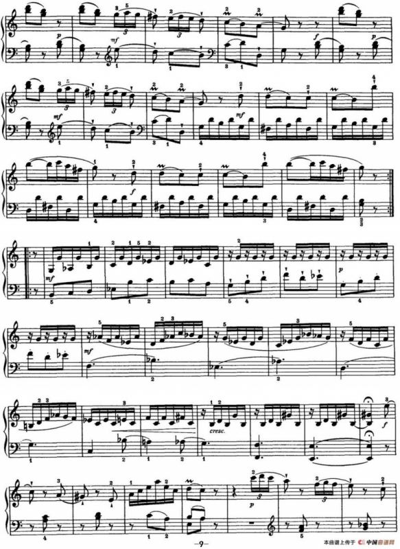 海顿 钢琴奏鸣曲 Hob XVI 21 in C major