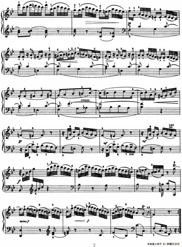 海顿 钢琴奏鸣曲 Hob XVI 18 in B-flat major