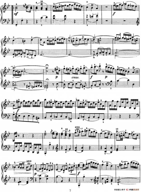 海顿 钢琴奏鸣曲 Hob XVI 18 in B-flat major