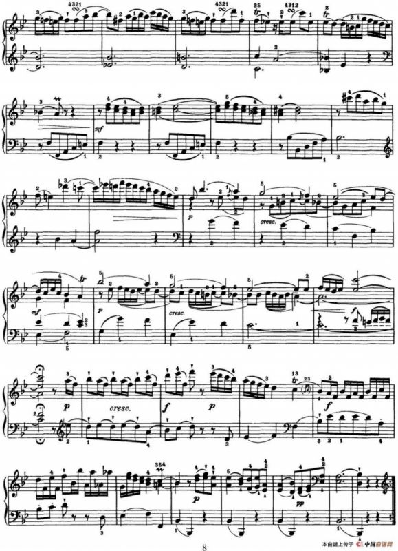 海顿 钢琴奏鸣曲 Hob XVI 18 in B-flat major