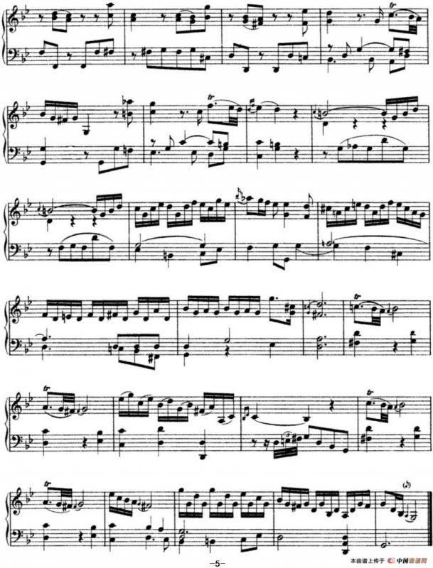 海顿 钢琴奏鸣曲 Hob XVI 17 in B-flat major