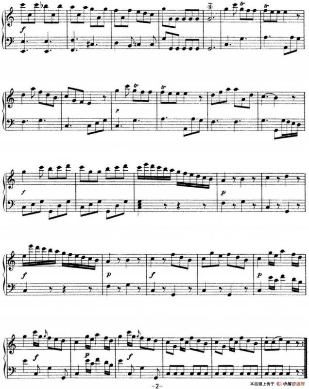 海顿 钢琴奏鸣曲 Hob XVI 15 in C major