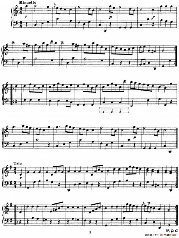 海顿 钢琴奏鸣曲 Hob XVI 15 in C major