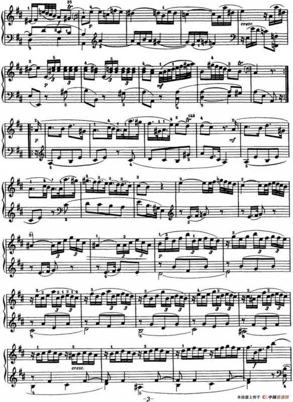 海顿 钢琴奏鸣曲 Hob XVI 14 Partita D major