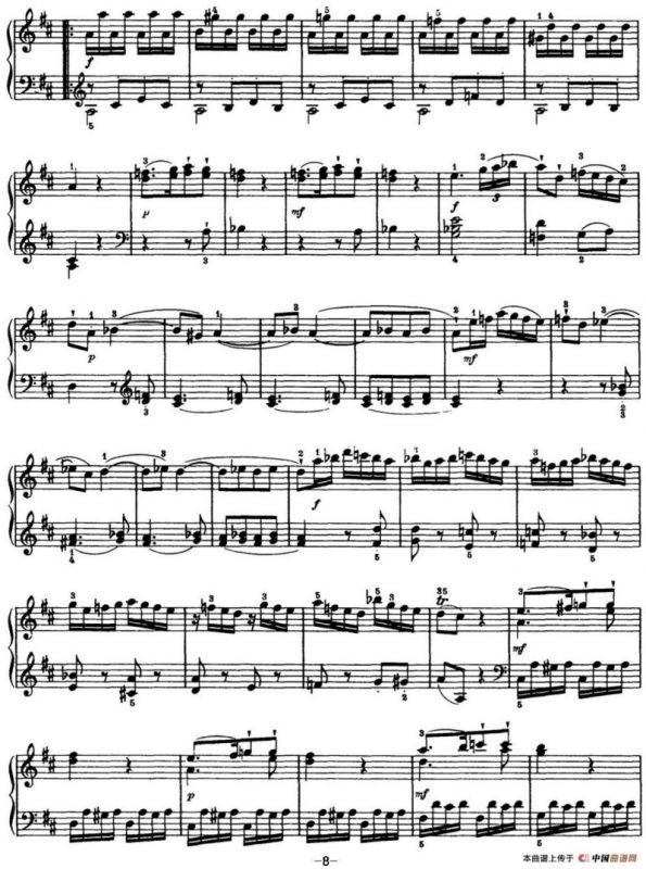 海顿 钢琴奏鸣曲 Hob XVI 14 Partita D major