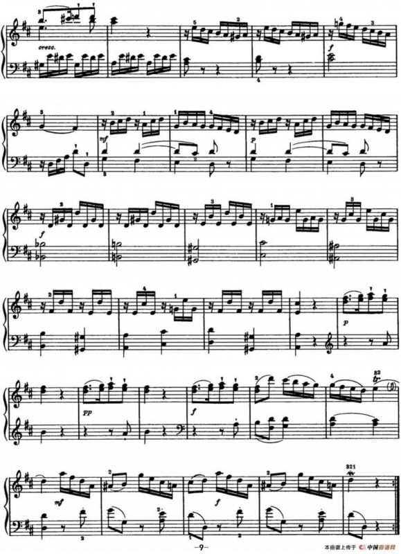 海顿 钢琴奏鸣曲 Hob XVI 14 Partita D major