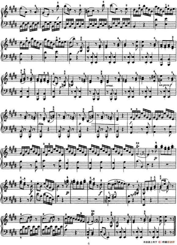 海顿 钢琴奏鸣曲 Hob XVI 13 Partita E major