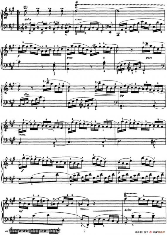 海顿 钢琴奏鸣曲 Hob XVI 12 Divertimento A major