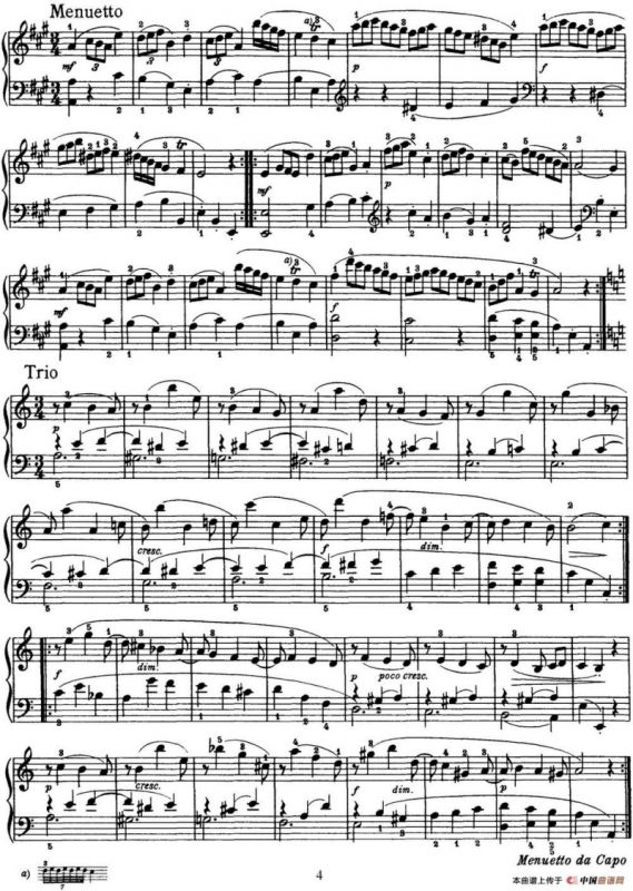 海顿 钢琴奏鸣曲 Hob XVI 12 Divertimento A major