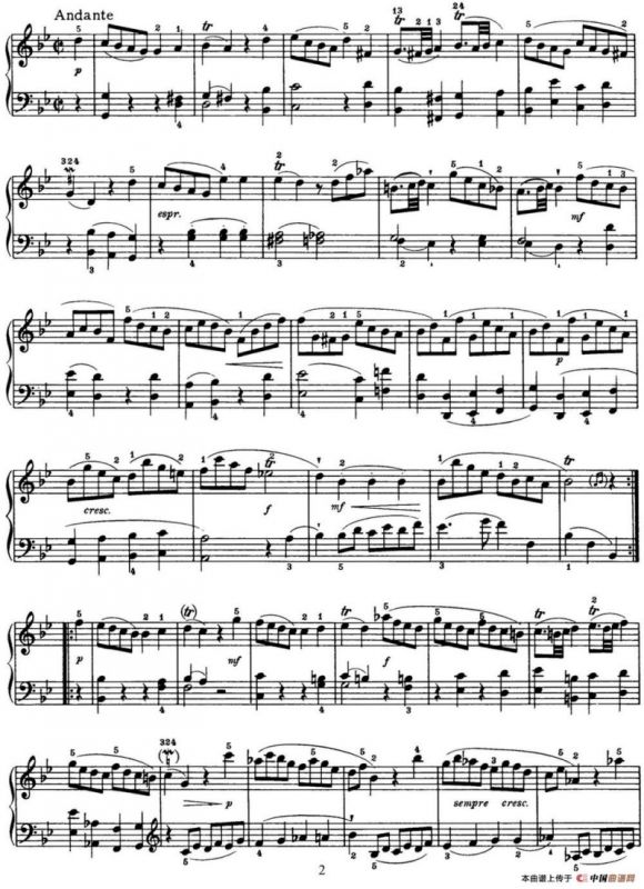 海顿 钢琴奏鸣曲 Hob XVI 11 Divertimento G major