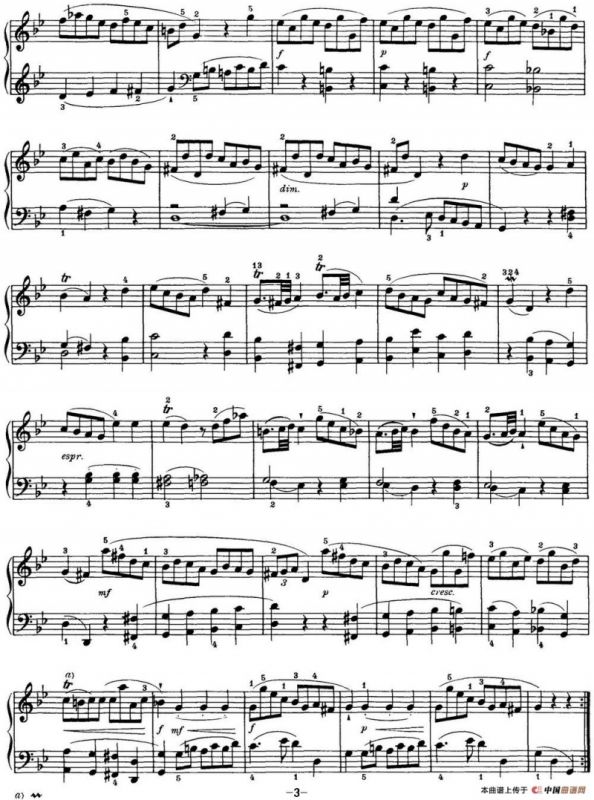 海顿 钢琴奏鸣曲 Hob XVI 11 Divertimento G major