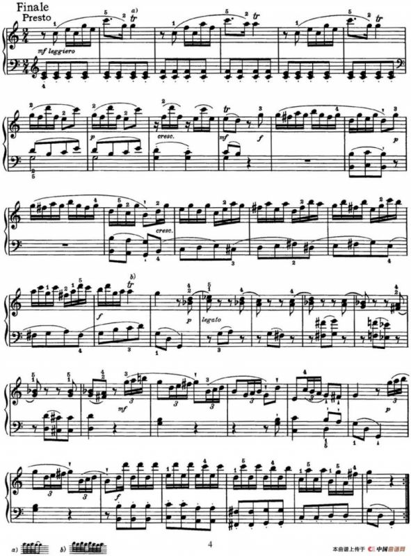 海顿 钢琴奏鸣曲 Hob XVI 10 Divertimento C major