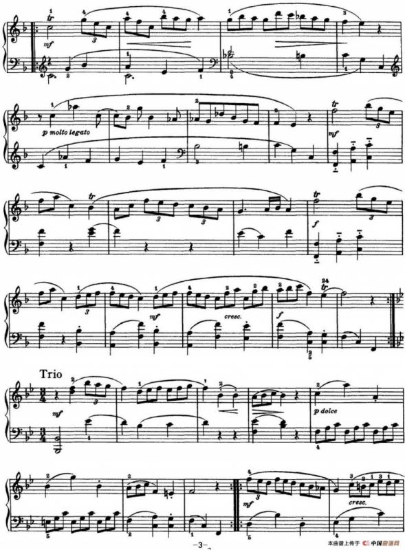 海顿 钢琴奏鸣曲 Hob XVI 9 Divertimento F major