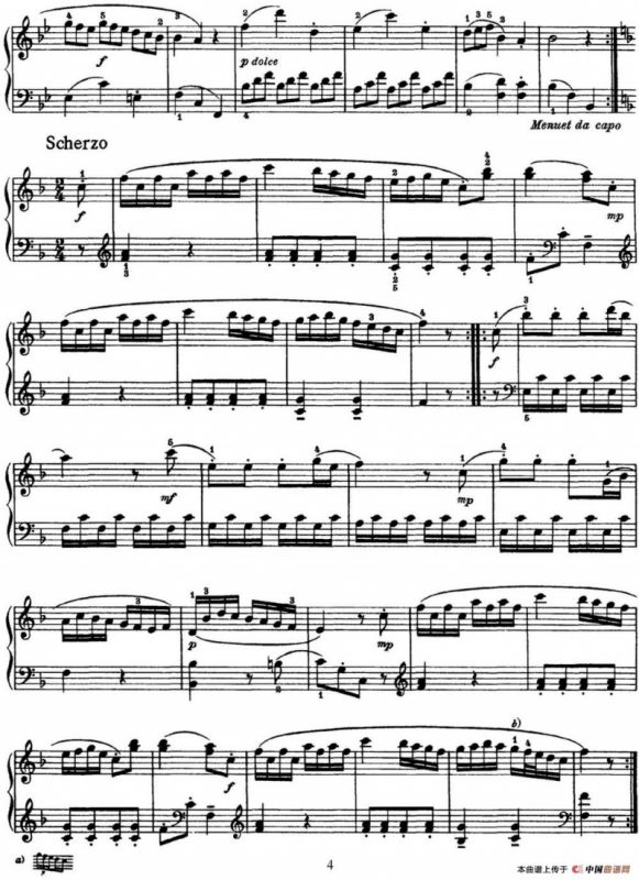 海顿 钢琴奏鸣曲 Hob XVI 9 Divertimento F major