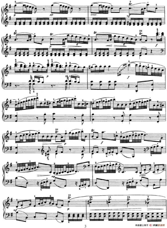 海顿 钢琴奏鸣曲 Hob XVI 6 Partita G major