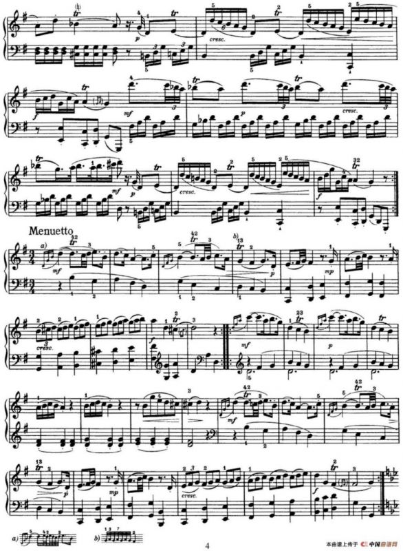 海顿 钢琴奏鸣曲 Hob XVI 6 Partita G major