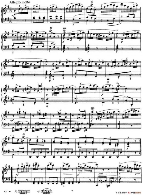 海顿 钢琴奏鸣曲 Hob XVI 6 Partita G major