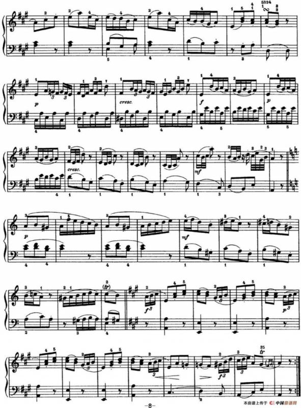 海顿 钢琴奏鸣曲 Hob XVI 5 Divertimento A major