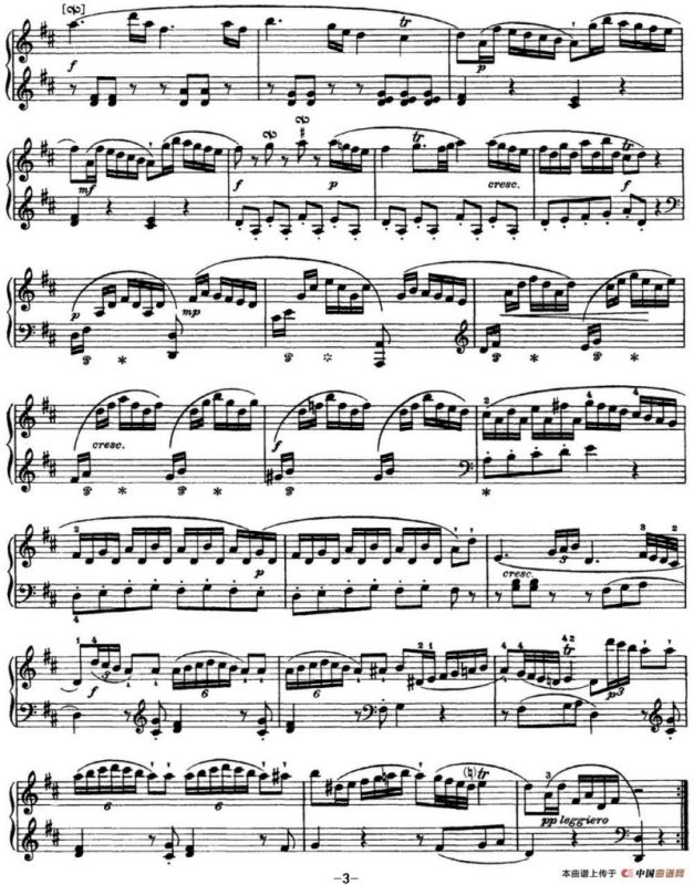 海顿 钢琴奏鸣曲 Hob XVI 4 Divertimento D major