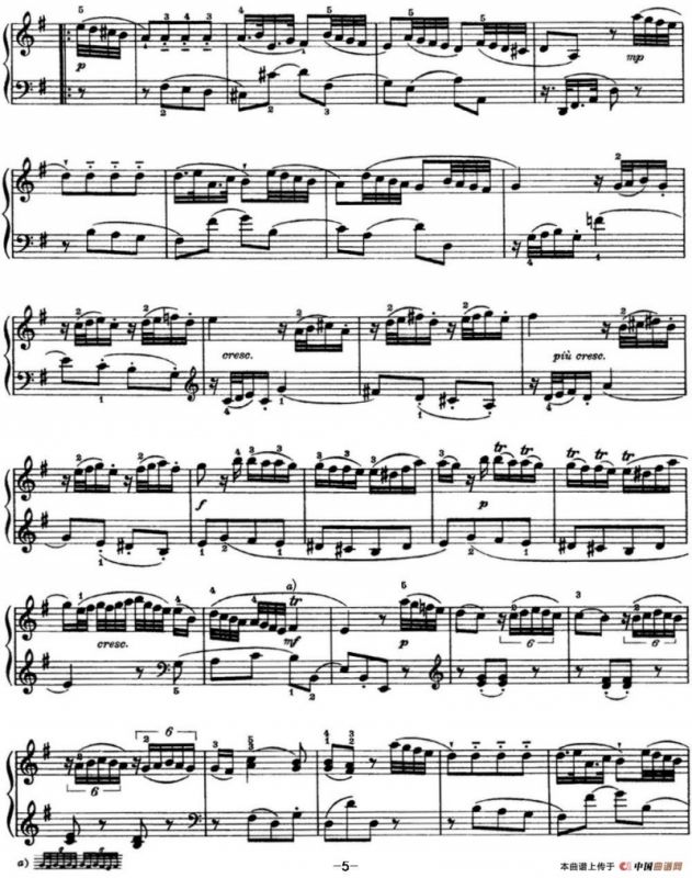 海顿 钢琴奏鸣曲 Hob XVI 3 Divertimento C major