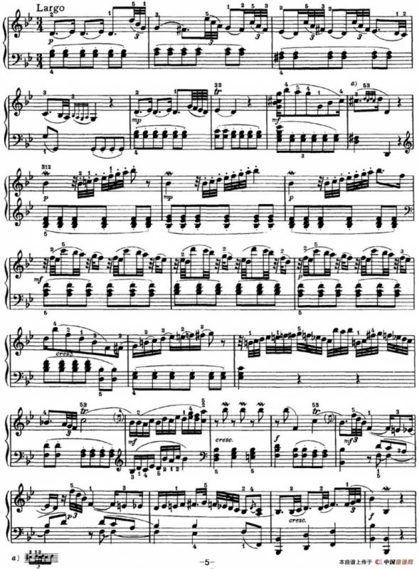 海顿 钢琴奏鸣曲 Hob XVI 2 Partita B-flat major