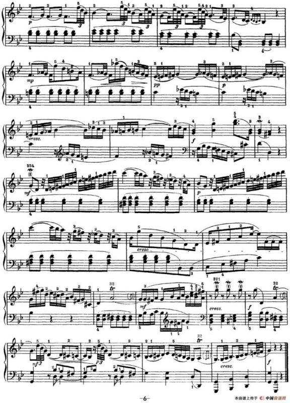 海顿 钢琴奏鸣曲 Hob XVI 2 Partita B-flat major