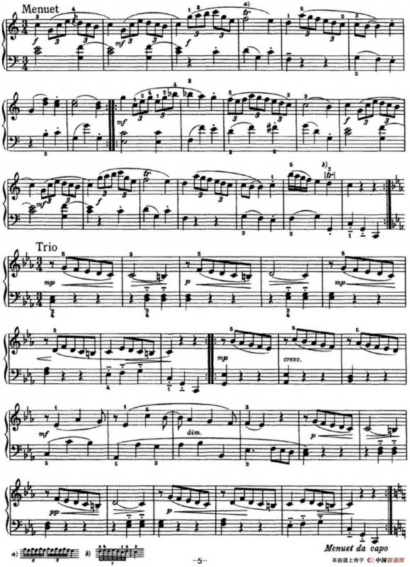 海顿 钢琴奏鸣曲 Hob XVI 1 Divertimento C major