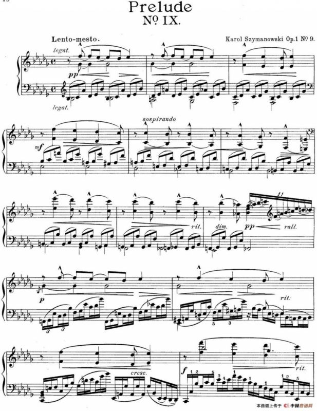 希曼诺夫斯基 9首钢琴前奏曲 Op.1 No.9