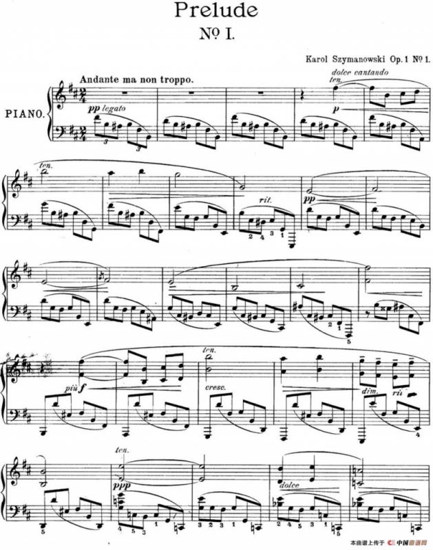 希曼诺夫斯基 9首钢琴前奏曲 Op.1 No.1