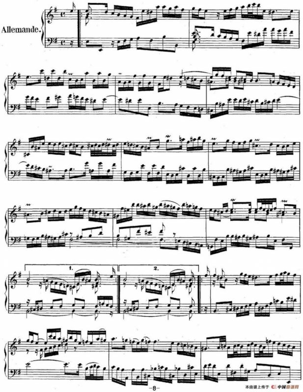 英国组曲No.5 巴赫 e小调 5th Suite BWV 810