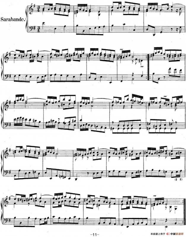 英国组曲No.5 巴赫 e小调 5th Suite BWV 810