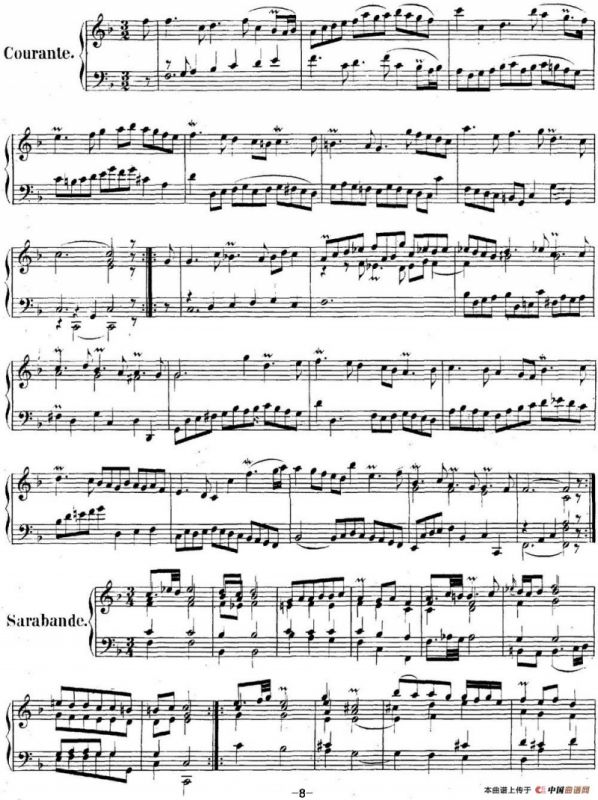 英国组曲No.4 巴赫 F大调 4th Suite BWV 809