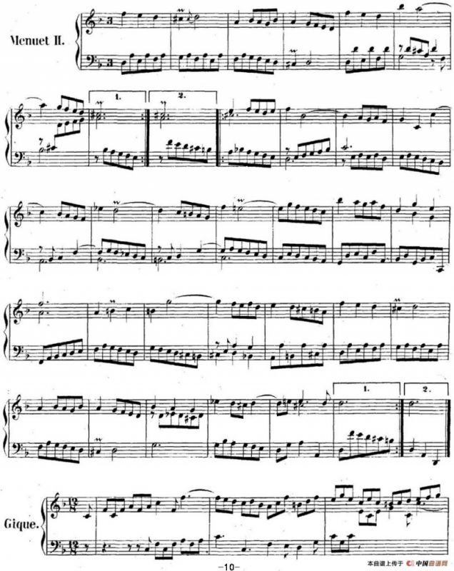 英国组曲No.4 巴赫 F大调 4th Suite BWV 809