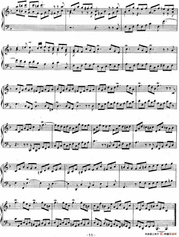 英国组曲No.4 巴赫 F大调 4th Suite BWV 809