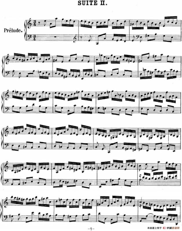 英国组曲No.2 巴赫 a小调 2nd Suite BWV 807