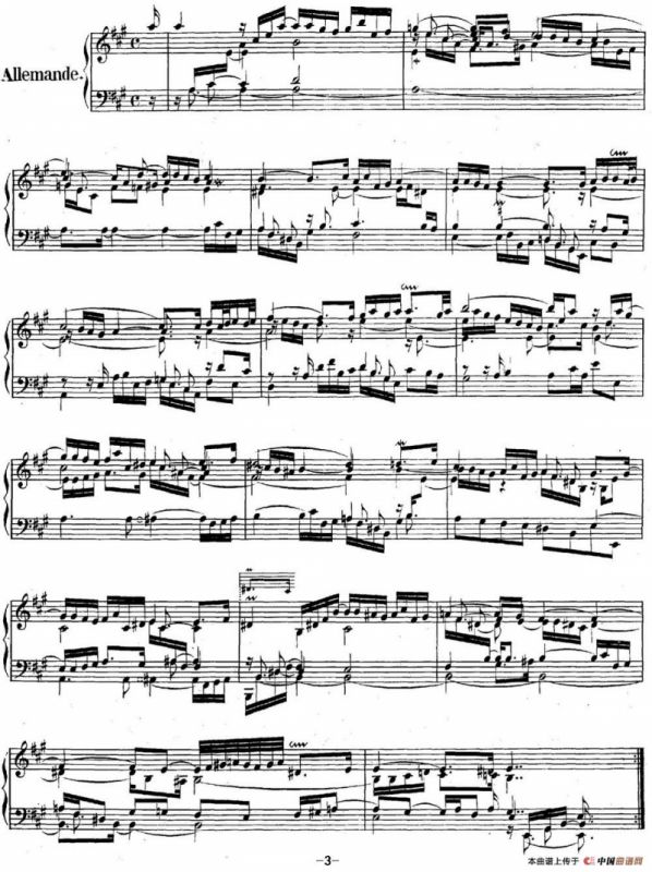 英国组曲No.1 巴赫 A大调 1st Suite BWV 806