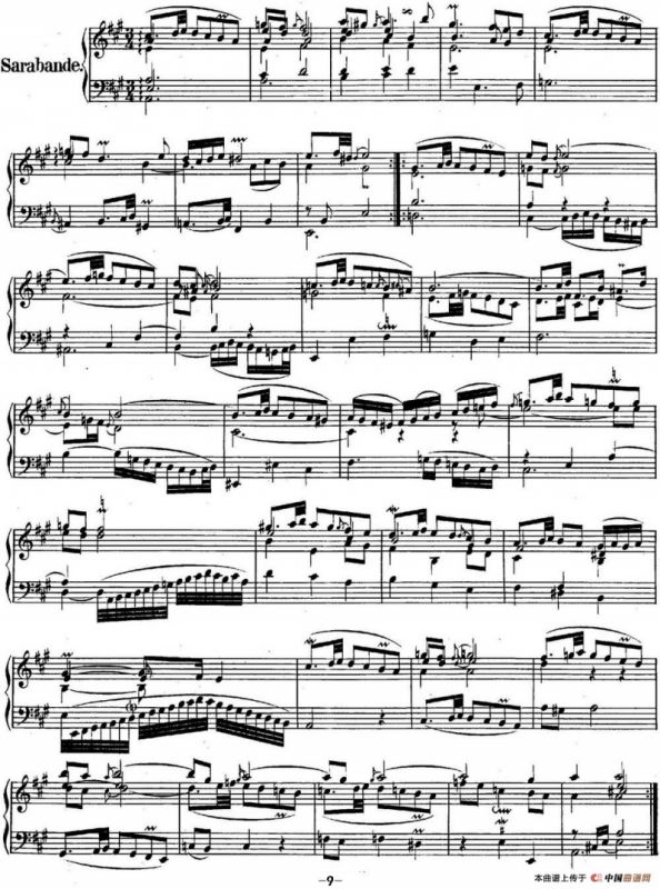 英国组曲No.1 巴赫 A大调 1st Suite BWV 806