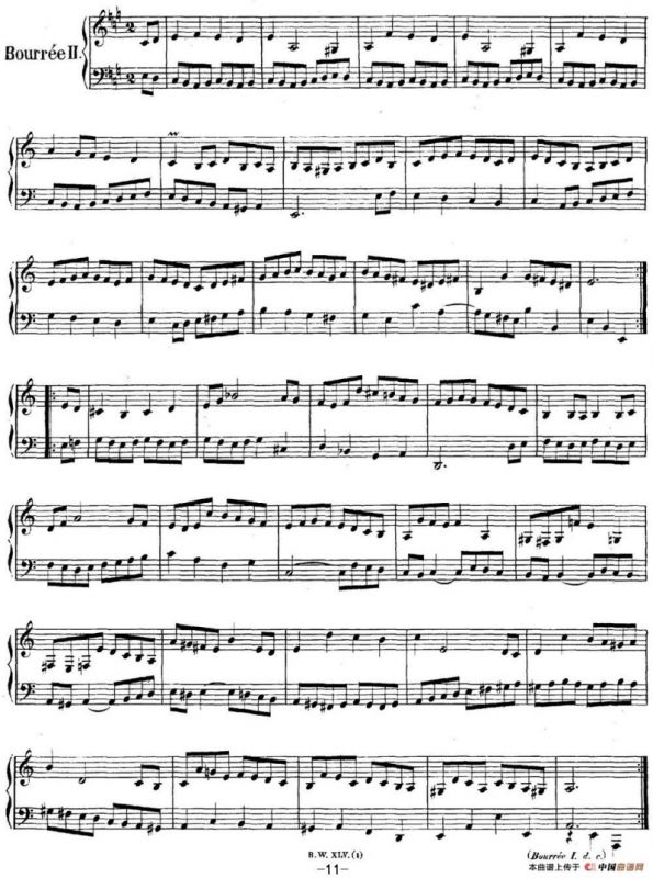 英国组曲No.1 巴赫 A大调 1st Suite BWV 806