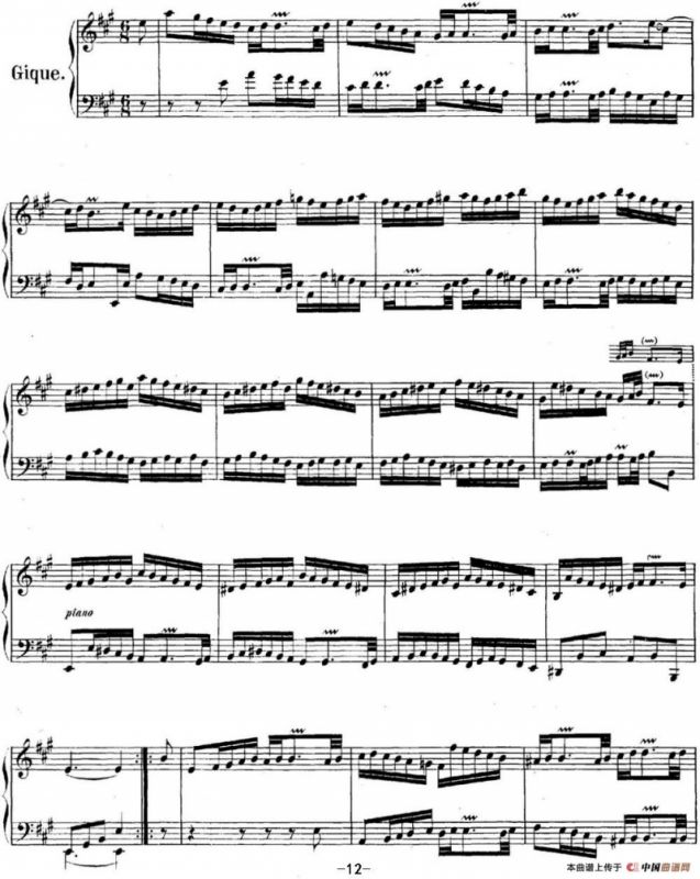 英国组曲No.1 巴赫 A大调 1st Suite BWV 806