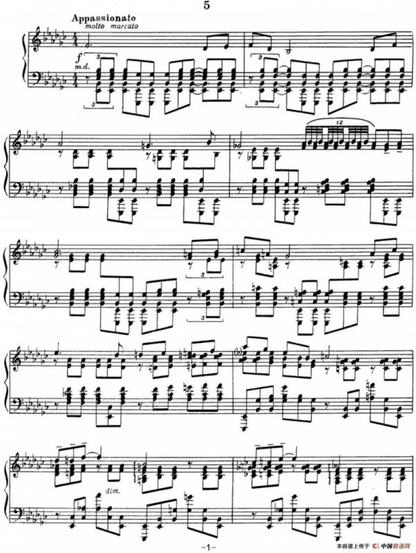 拉赫玛尼诺夫 音画练习曲13或14 Etudes tableaux Op.39 No.5