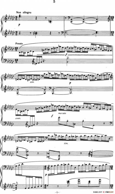 拉赫玛尼诺夫 音画练习曲5或6 Etudes tableaux Op.33 No.5