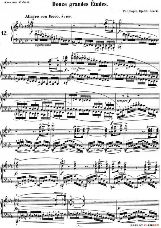 肖邦练习曲12 Op.10 No.12 革命 c小调 C minor Revolutionary