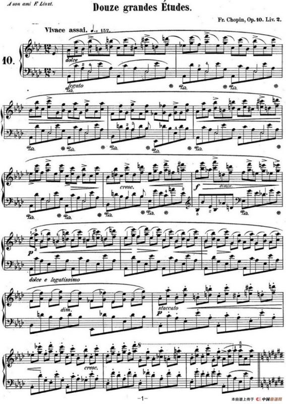 肖邦练习曲10 Op.10 No.10 降A大调 Ab major