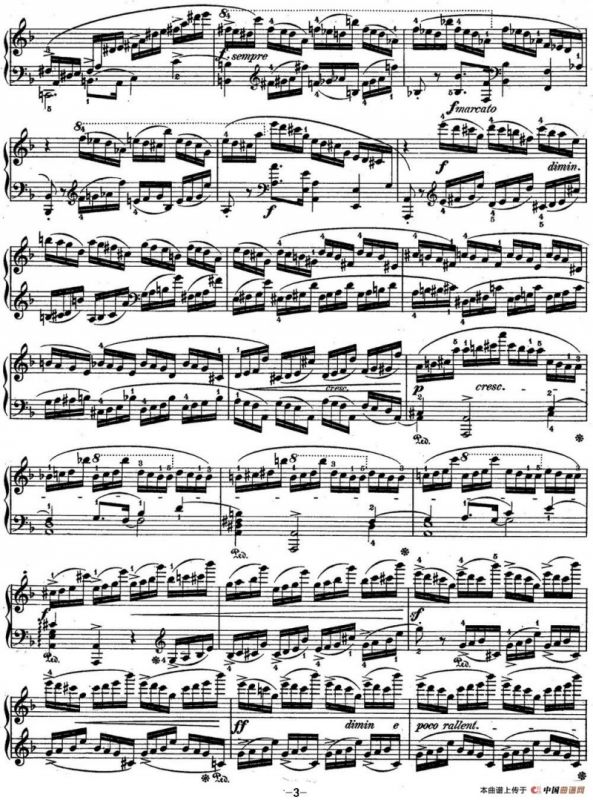 肖邦练习曲8 Op.10 No.8 F大调 F major