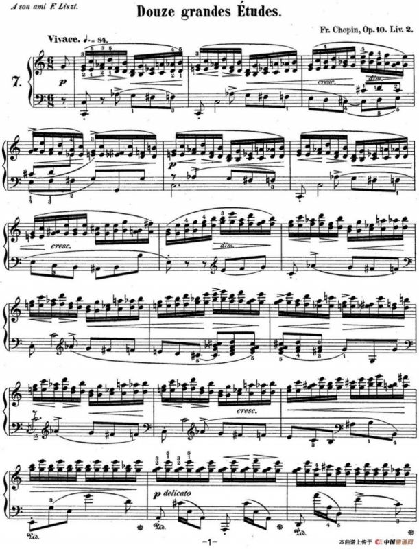 肖邦练习曲7 Op.10 No.7 C大调 C major